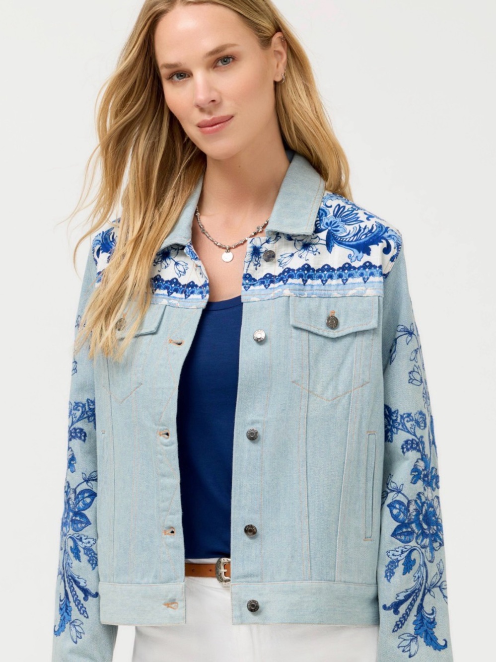 JOHNNY WAS BANDANA DENIM JACKET